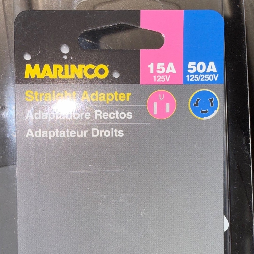 Marinco S15-504 Shore Power Adapter 15A Male to 50A 125/250V Female NWT